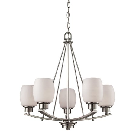 THOMAS Casual Mission 22'' Wide 5Light Chandelier, Brushed Nickel CN170522